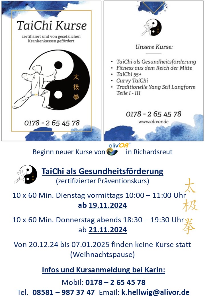 A4 Plakat neue TaiChi Kurse 11-24